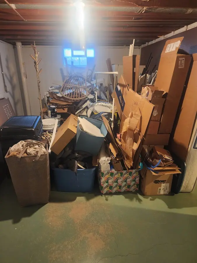 Roll-off dumpster container at job site for 20 Yard Dumpster Rental in Point